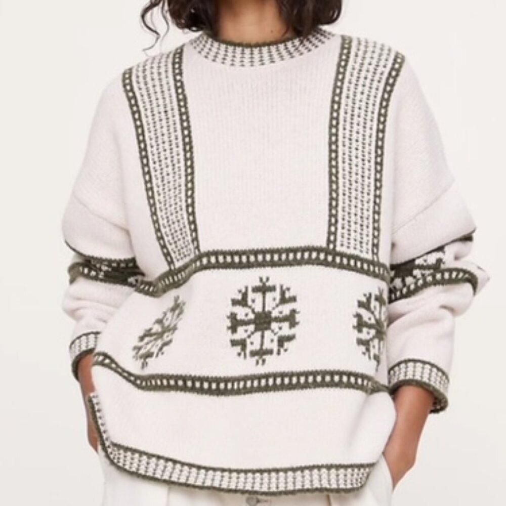 NWT Nordic Wool-Blend Crew-neck Sweater Banana Republic 2025 Holiday Collection